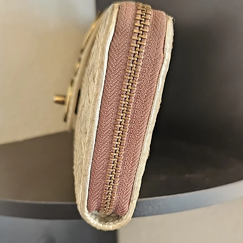 Coach Lili 65th Anniversary Legacy Woven Champagne Turnlock Wallet VERY RARE